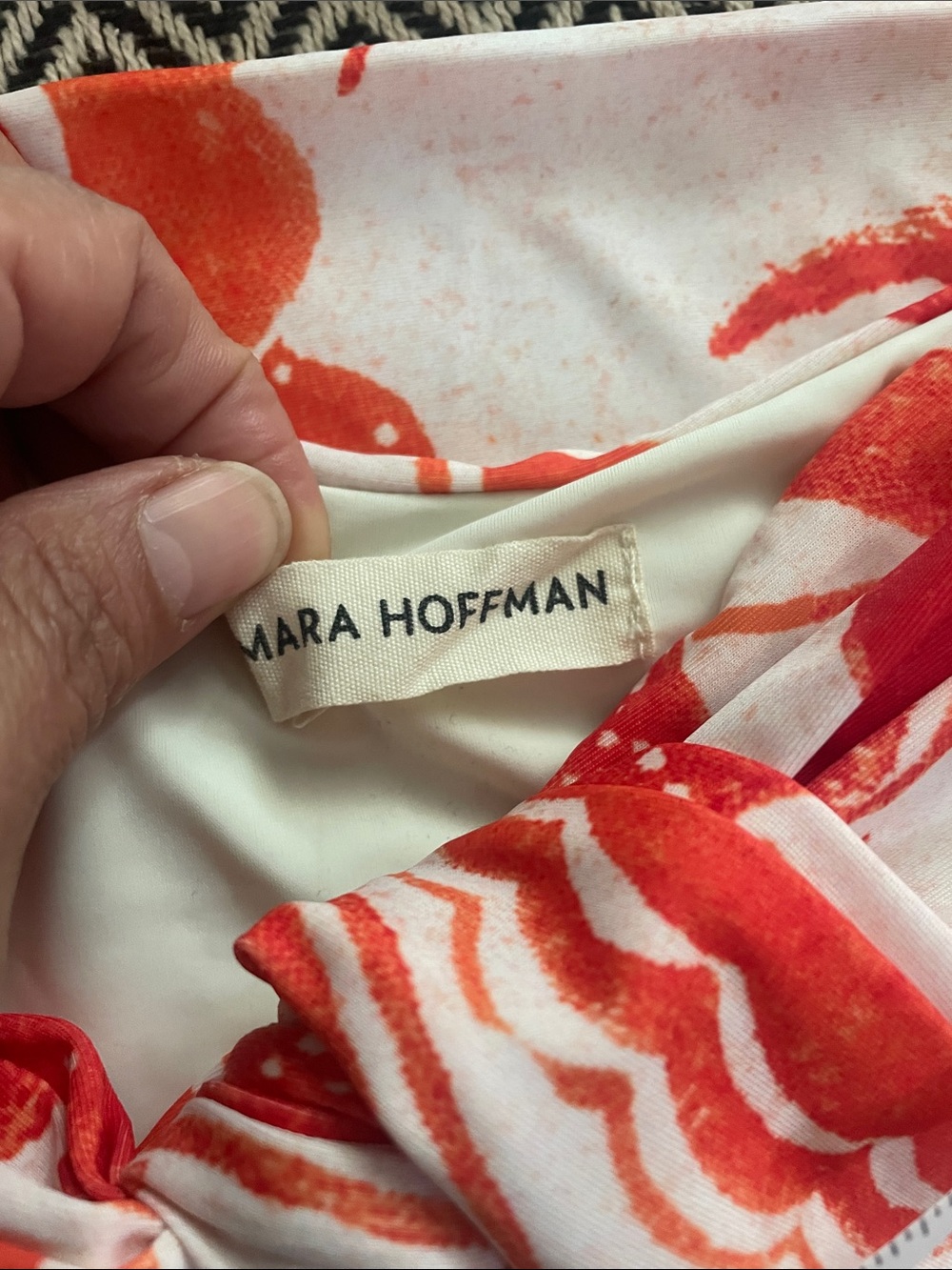 Mara Hoffman Coral Floral Bikini Set in White and Coral - Picture 6 of 7